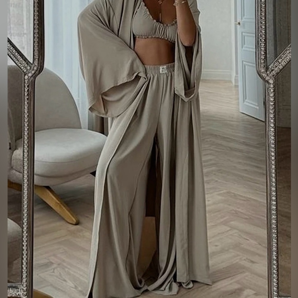 Light Grey Two-Piece Lounger Set